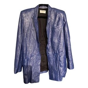 Zadig and Voltaire crumpled leather moto jacket